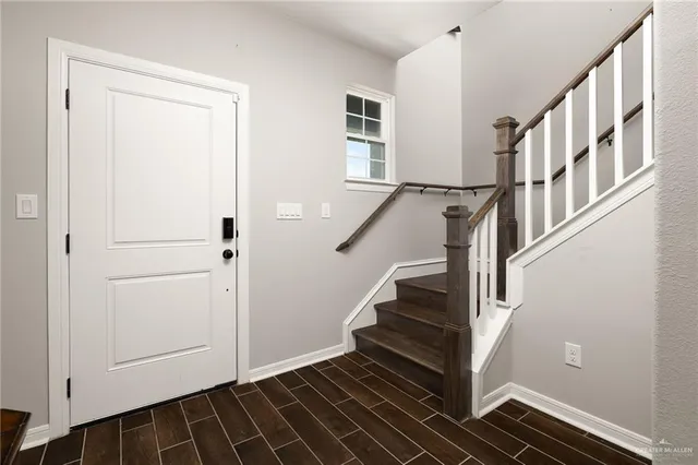 a view of an entryway with staircase