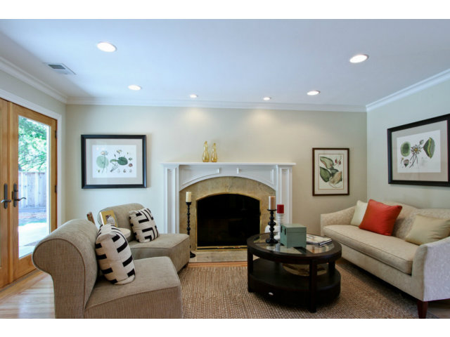 1761 Lantis Lane Los Altos, CA 94024 - Photo 2 of 19 a living room with furniture and a fireplace