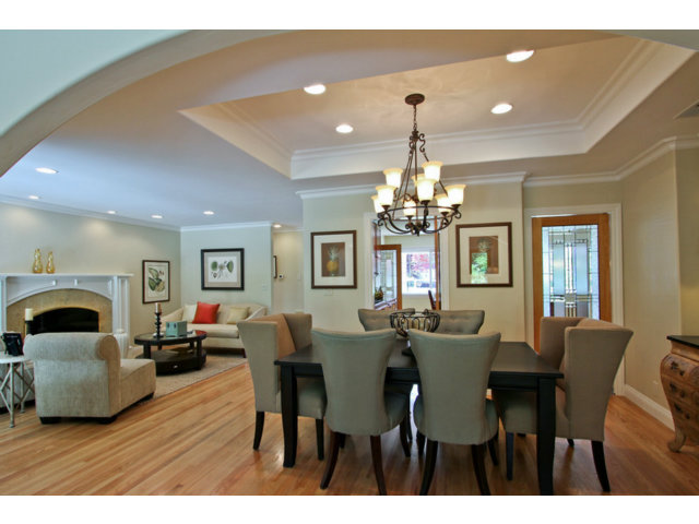 1761 Lantis Lane Los Altos, CA 94024 - Photo 3 of 19 a view of a dining room with furniture and chandelier