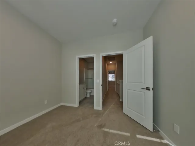 an empty room with closet