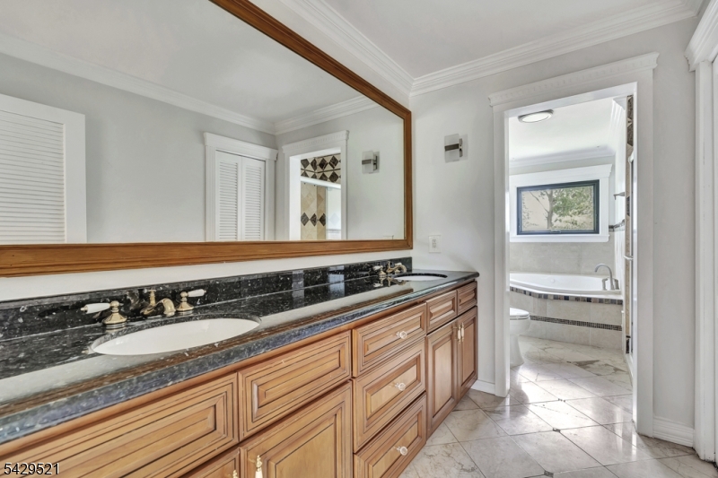 136 Carlough Road Upper Saddle River, NJ 07458 - Photo 15 of 32 a bathroom with a sink and a mirror