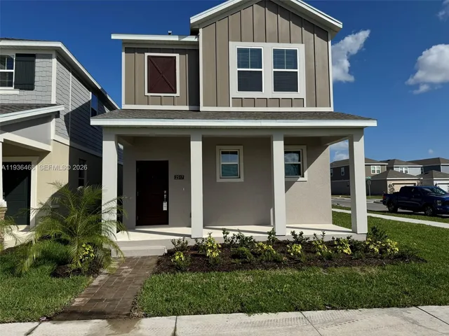 a house view with a garden space