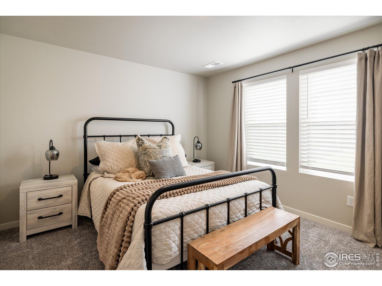 735 South Hoover Avenue Fort Lupton, CO 80621 - Photo 12 of 21 a bedroom with a bed a window and a couch