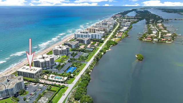 a view of a city with an ocean