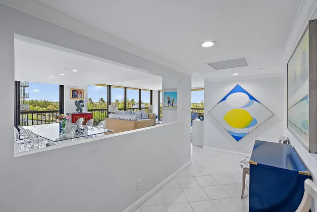 a view of a living room and bathroom