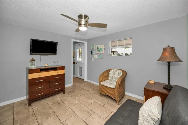 a view of porch with seating space