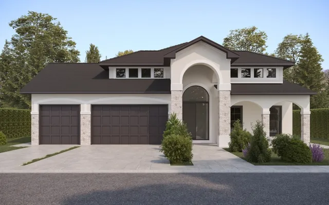 a house view with a garden space
