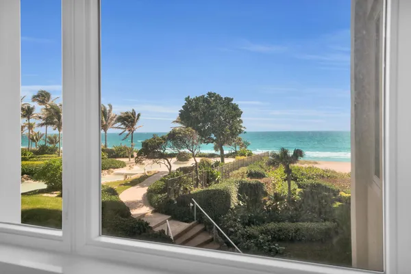 a view of a glass door