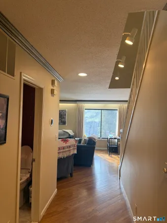 a view of room with racks