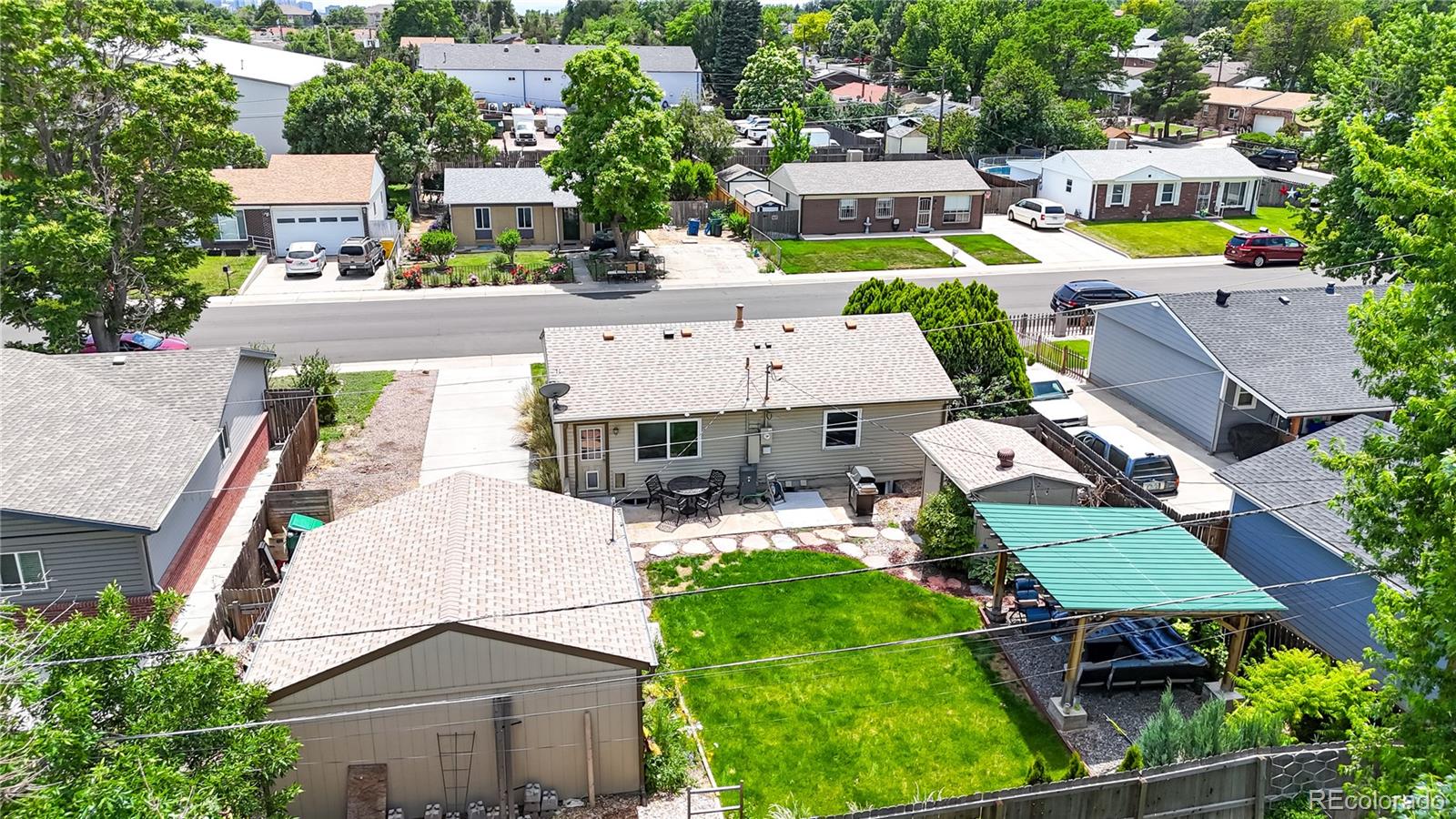 1741 West 55th Place Denver, CO 80221 - Photo 36 of 36 an aerial view of multiple houses with yard