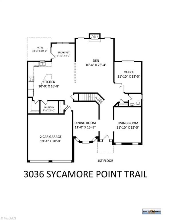 3036 Sycamore Point Trail High Point, NC 27265 - Photo 29 of 30 1st floor measurements