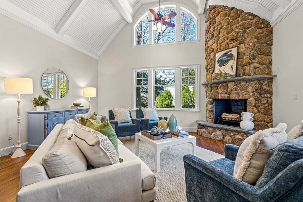 47 Cypress Road Wellesley, MA 02481 - Photo 14 of 36 a living room with furniture fireplace and a large window
