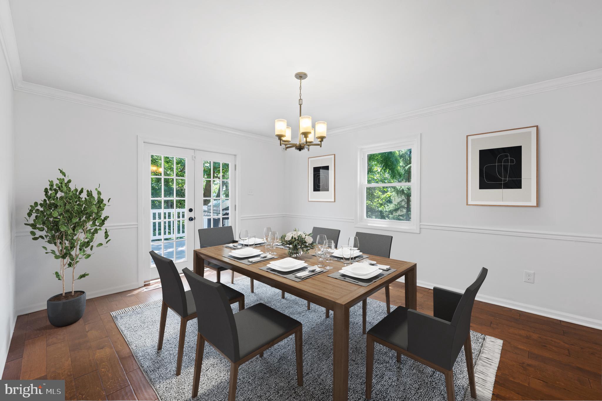 161 Gulph Hills Road Wayne, PA 19087 - Photo 5 of 35 Virtual Staged DR with exit to Trex deck