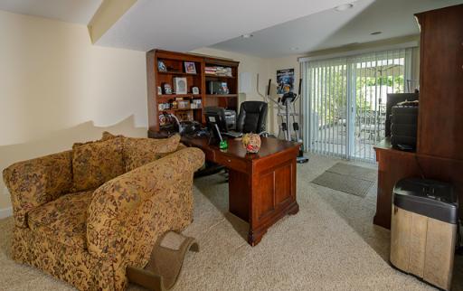 230 North Ela Road Barrington, IL 60010 - Photo 8 of 16 a living room with furniture a flat screen tv and a floor to ceiling window