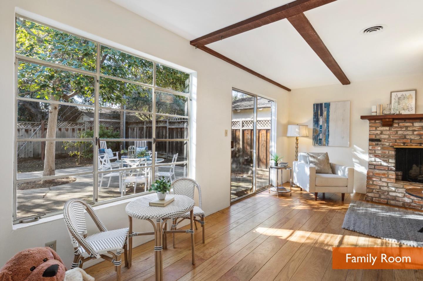 179 Eunice Avenue Mountain View, CA 94040 - Photo 3 of 23 a living room with fireplace furniture and a large window