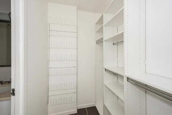 a close view of closet
