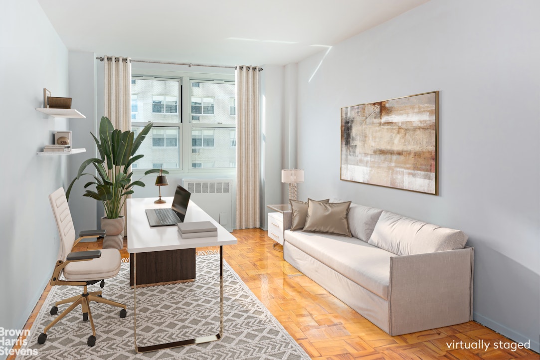 315 East 70th Street, Unit 8G Manhattan, NY 10021 - Photo 8 of 16 a living room with furniture potted plant and a window