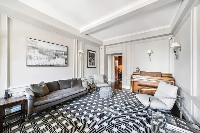 a hallway with a large windows