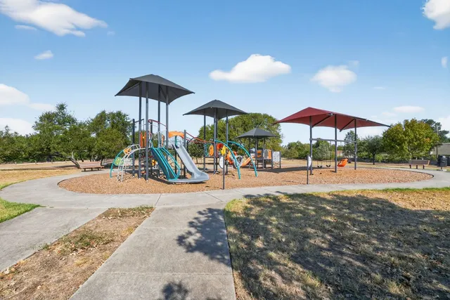 a view of street with a patio