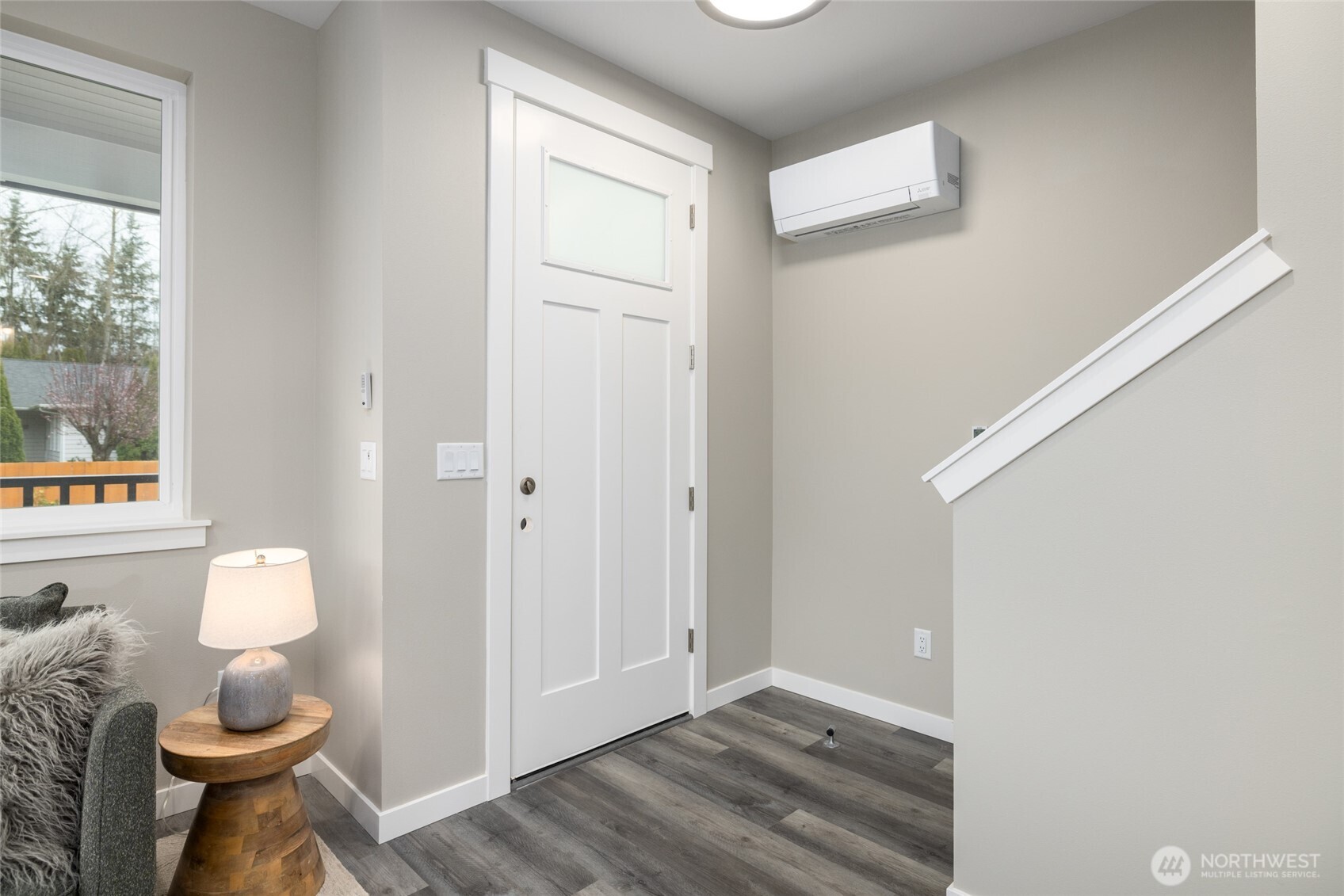 a view of livingroom with furniture and wooden floor