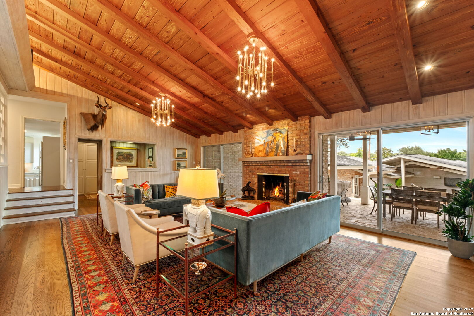 701 Ridgemont Avenue Terrell Hills, TX 78209 - Photo 17 of 48 a living room with furniture and a fireplace