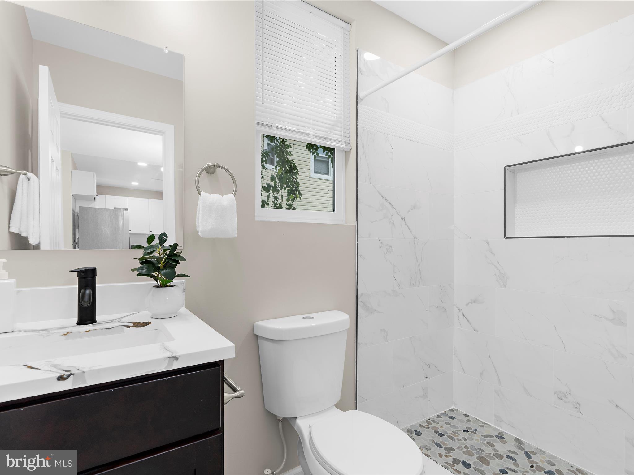 3708 Mohawk Avenue Baltimore, MD 21207 - Photo 19 of 54 a bathroom with a sink a toilet and shower