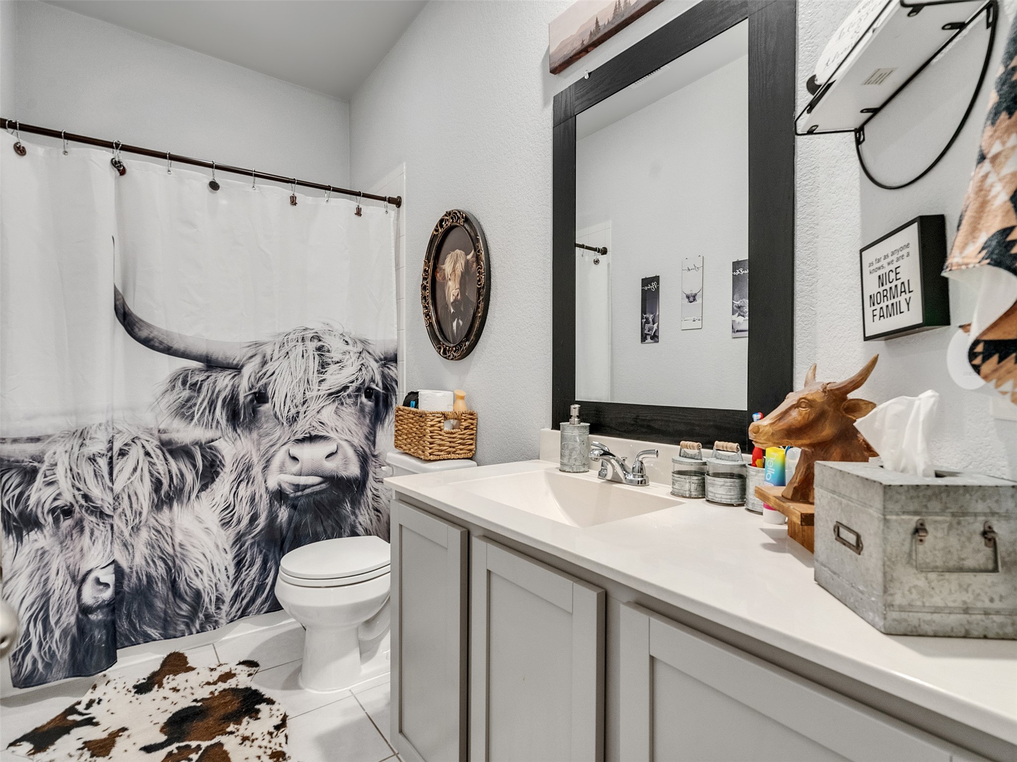8719 Willet Street Baytown, TX 77521 - Photo 9 of 42 a bathroom with a sink mirror vanity and toilet