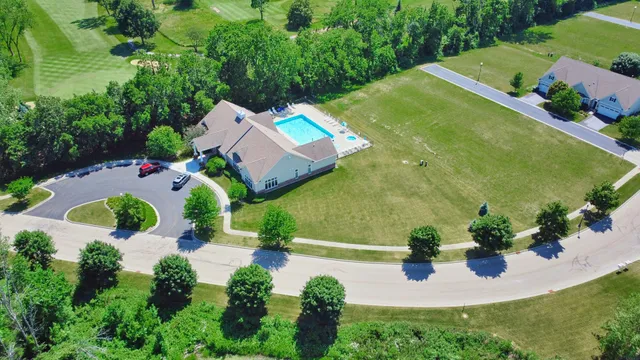 a view of yard with seating space