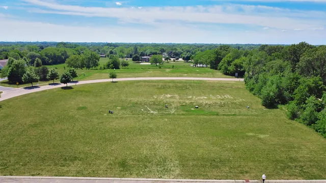 a view of a big yard with large trees