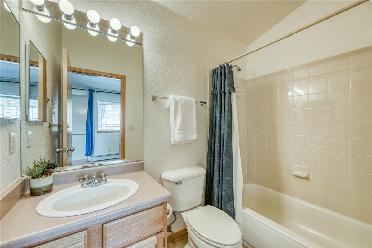 91399 Ryan Gulch Road, Unit B6 Silverthorne, CO 80498 - Photo 24 of 36 a bathroom with a sink a toilet and shower