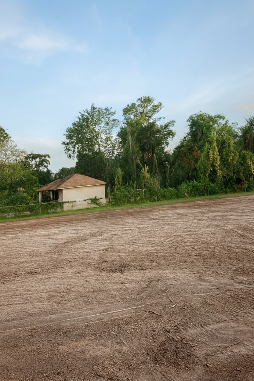 a house with trees in the background