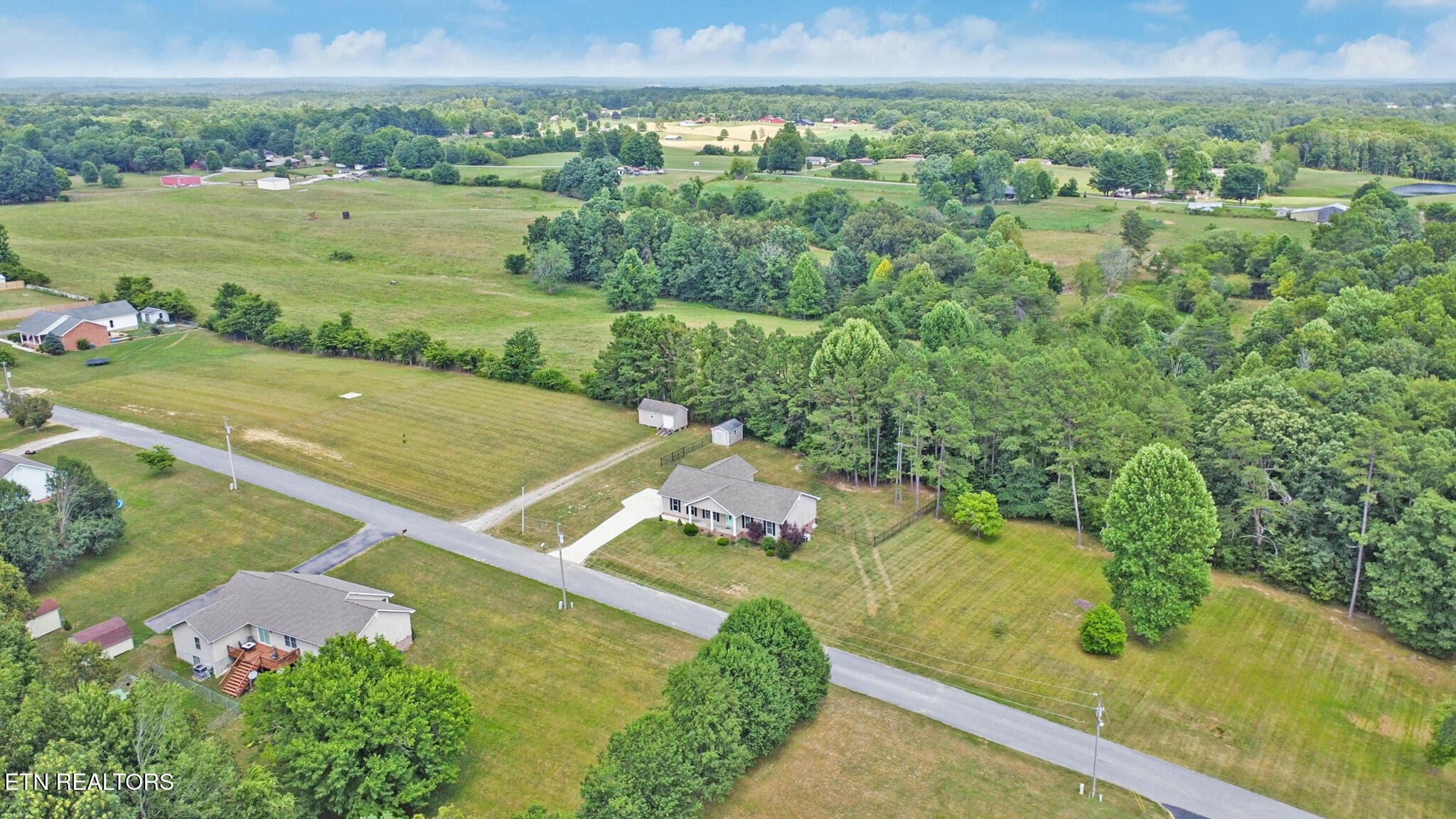 93 Tower Way Allardt, TN 38504 - Photo 32 of 40 an aerial view of residential houses with outdoor space and trees