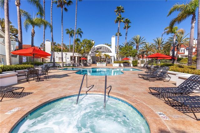 an outdoor space with seating