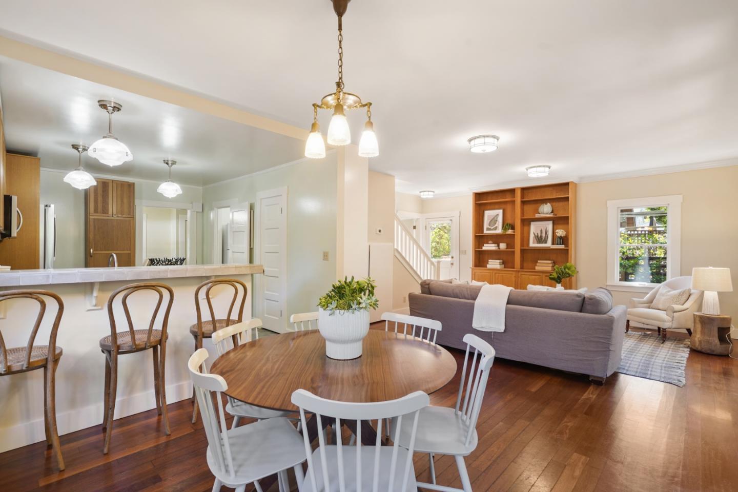 151 Melville Avenue Palo Alto, CA 94301 - Photo 16 of 51 a view of a a dining room with furniture window and wooden floor