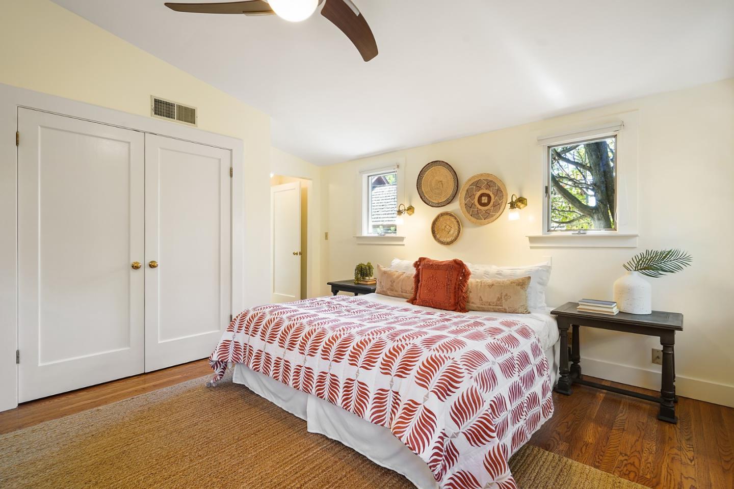 151 Melville Avenue Palo Alto, CA 94301 - Photo 24 of 51 a bedroom with a bed and wooden floor