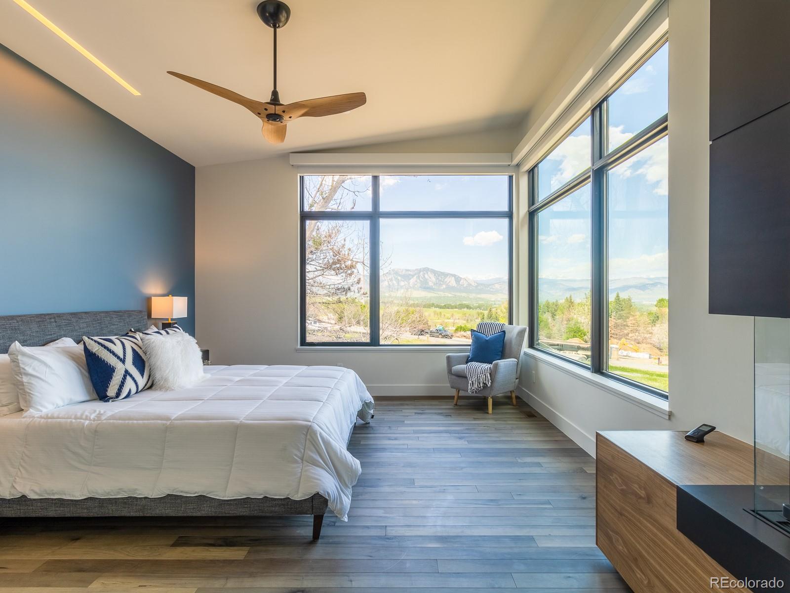 7526 Spring Drive Boulder, CO 80303 - Photo 21 of 40 a bedroom with a bed and a large window