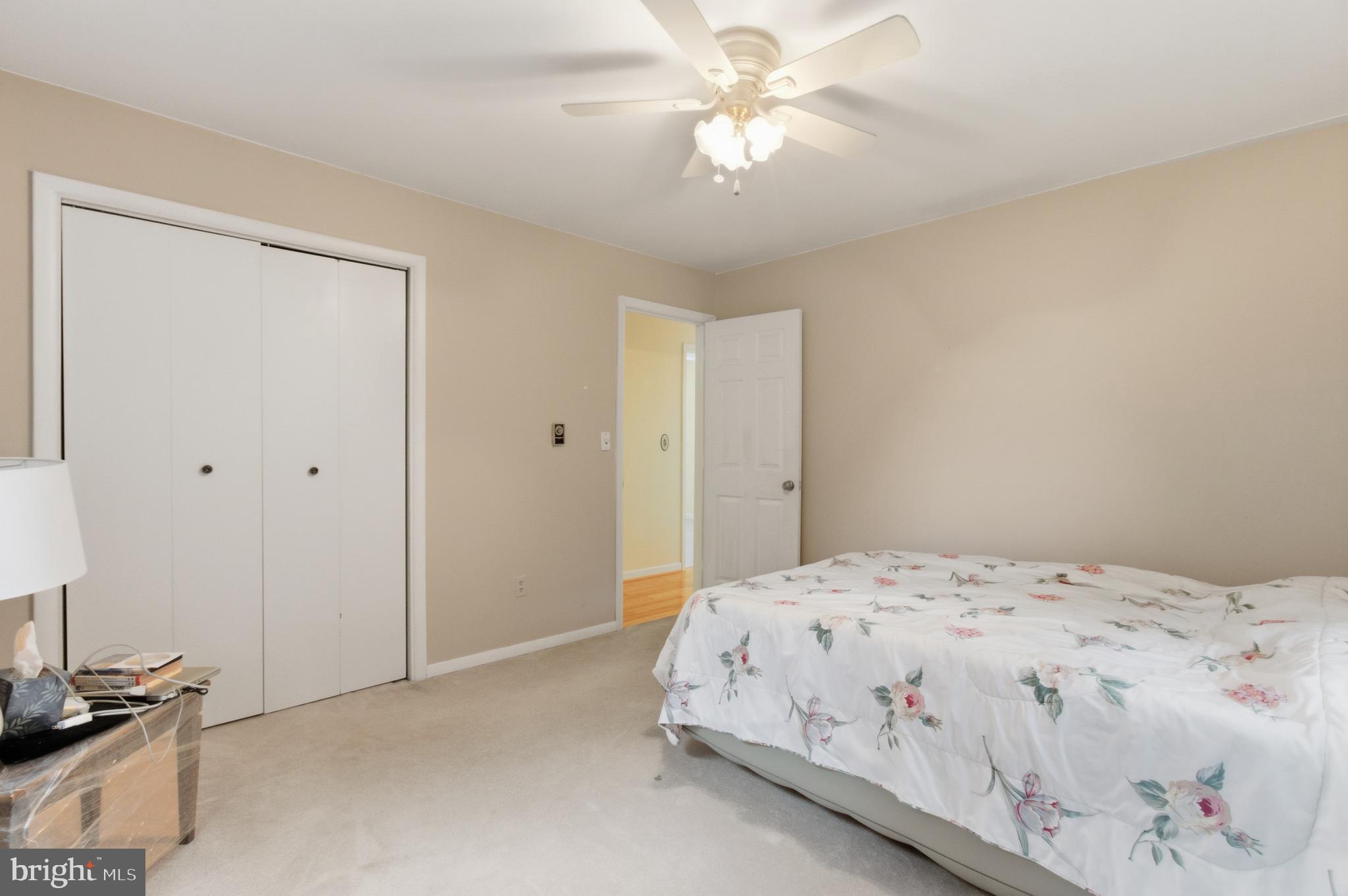 9845 Moyer Road Damascus, MD 20872 - Photo 20 of 32 a bedroom with a bed and a chandelier