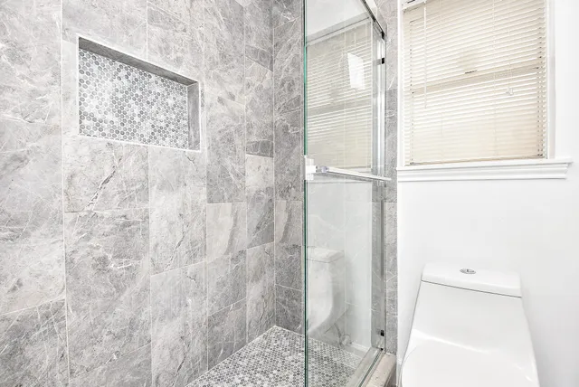 a bathroom with a shower