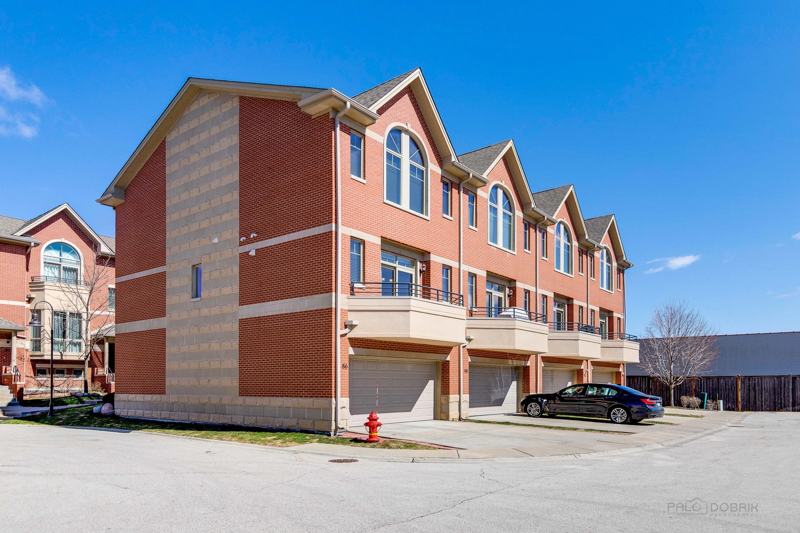 a car parked in front of a building