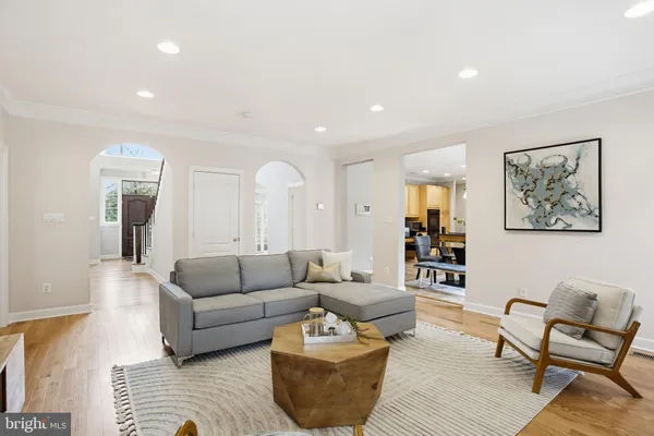 a living room with furniture and a couch