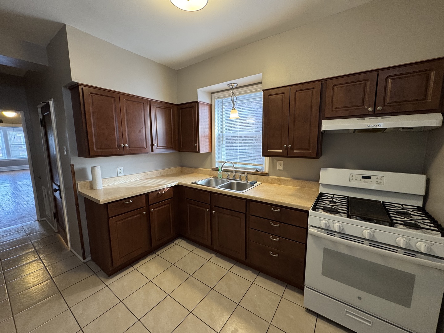 6840 South Champlain Avenue, Unit 2 Chicago, IL 60637 - Photo 6 of 12 a kitchen with stainless steel appliances granite countertop wooden cabinets a stove a sink and dishwasher