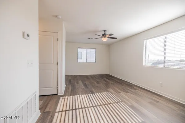 a view of a livingroom with a window