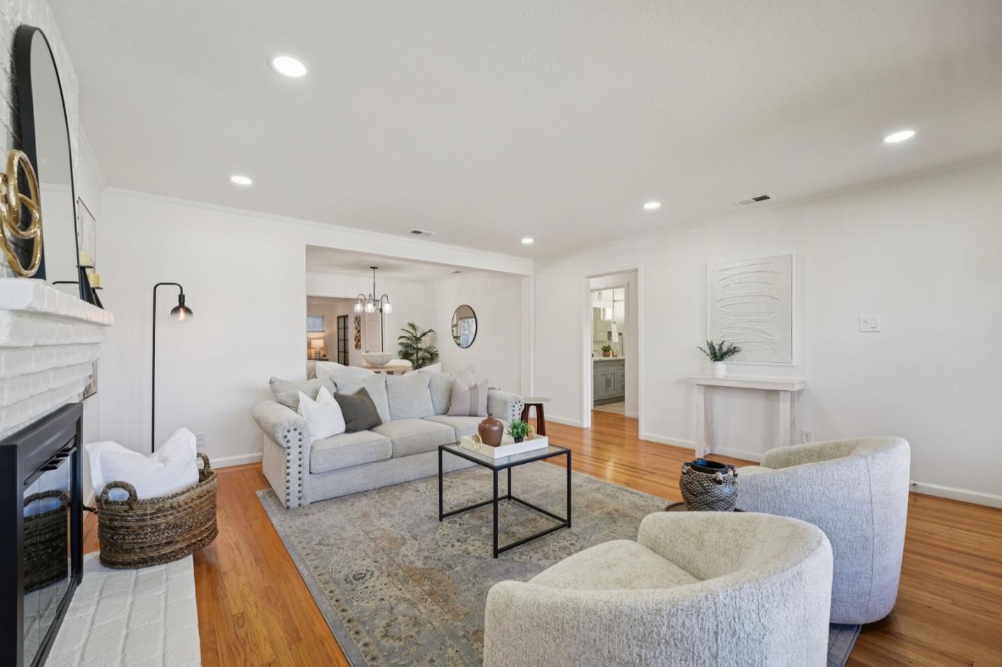 3336 Spring Street Redwood City, CA 94063 - Photo 7 of 40 a living room with furniture and a fireplace