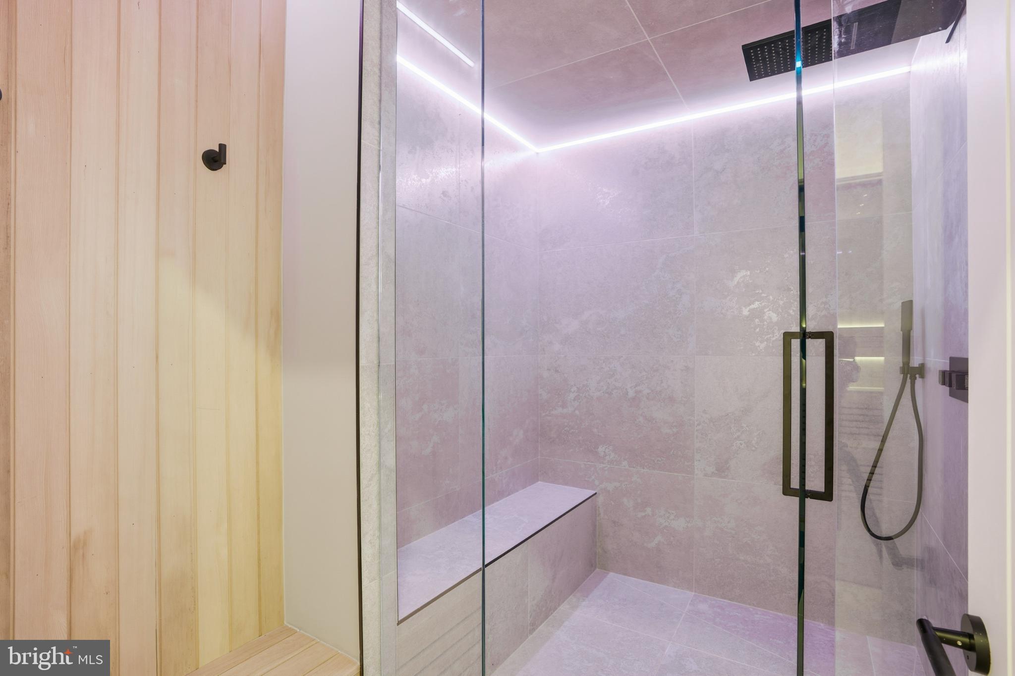 9408 Old Courthouse Road Vienna, VA 22182 - Photo 86 of 92 Steam shower with ambient lighting.