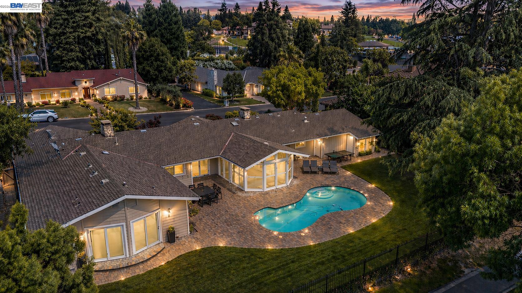 3144 Roundhill Road Alamo, CA 94507 - Photo 53 of 60 an aerial view of a house with yard swimming pool and outdoor seating