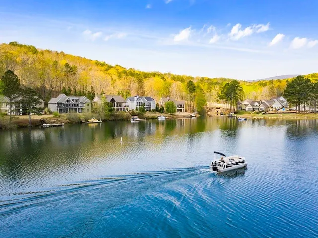a view of a lake with a mountain