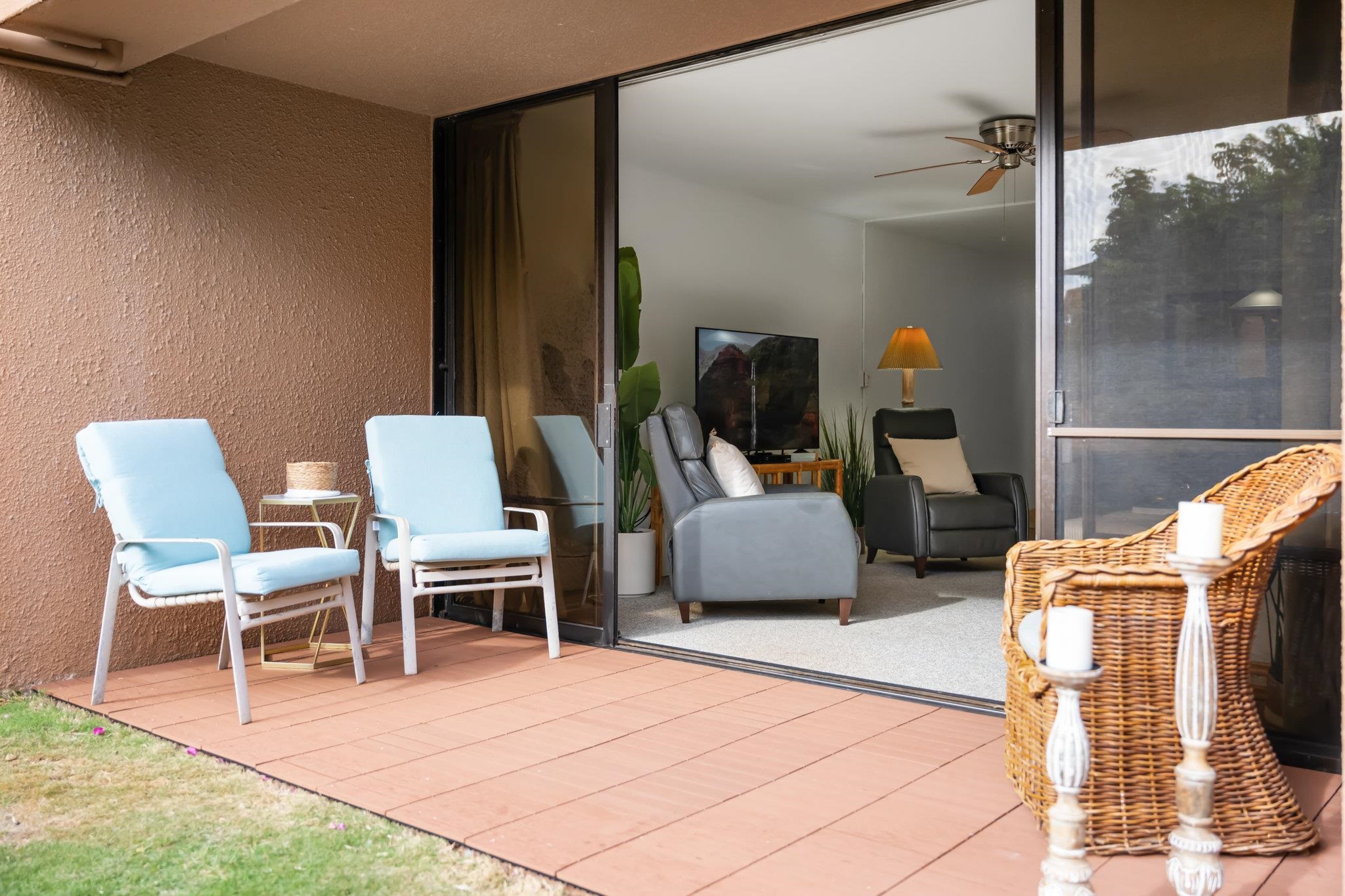 4242 Lower Honoapiilani Road, Unit E304 Lahaina, HI 96761 - Photo 13 of 34 a outdoor space with a couch and chairs