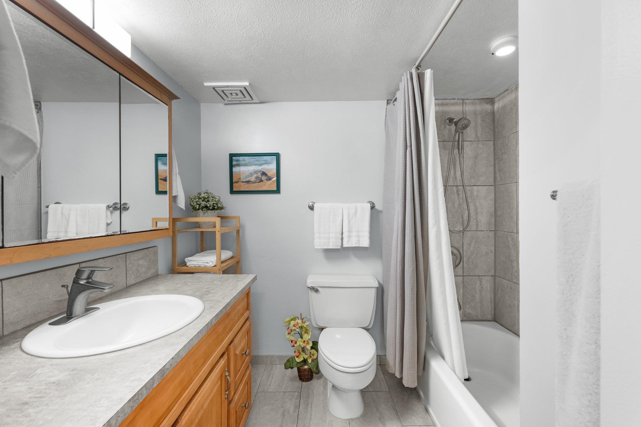 4242 Lower Honoapiilani Road, Unit E304 Lahaina, HI 96761 - Photo 23 of 34 a bathroom with a sink toilet and shower