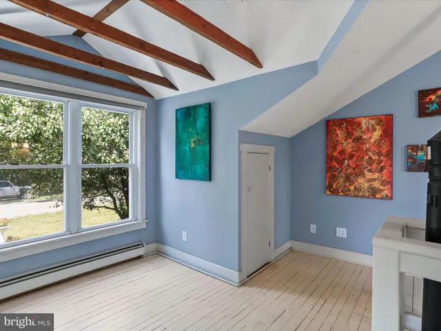 a view of a lush green forest with lots of trees