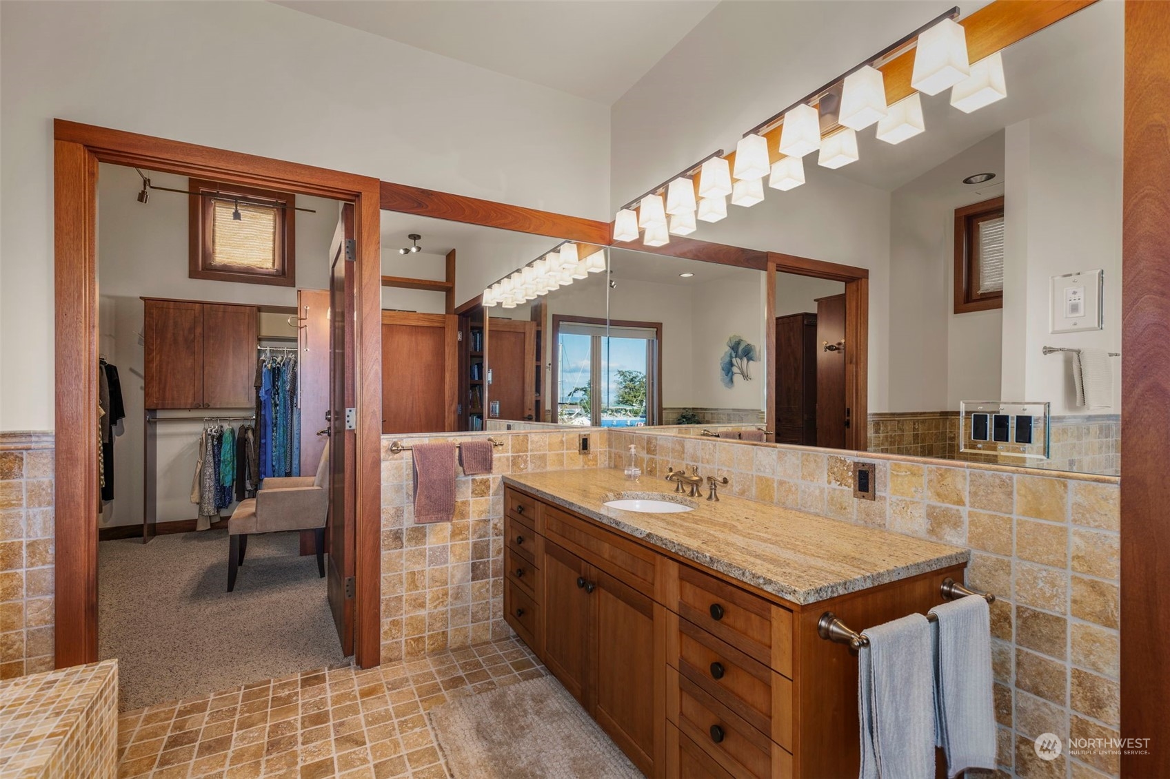 537 Jackson Street Port Townsend, WA 98368 - Photo 15 of 39 a view of living room with granite countertop furniture and a fireplace